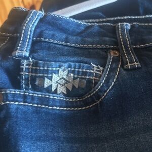Premium Rock n Roll Blue Jeans with Contrast Stitching and Designer Details